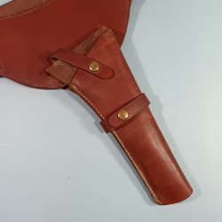 CEINTURON ET HOLSTER WESTERN EN CUIR EPAIS FABRICATION BRAUER BROSS. MFG. CO. NUMEROTEE POUR COLT US ARMY OU NAVY